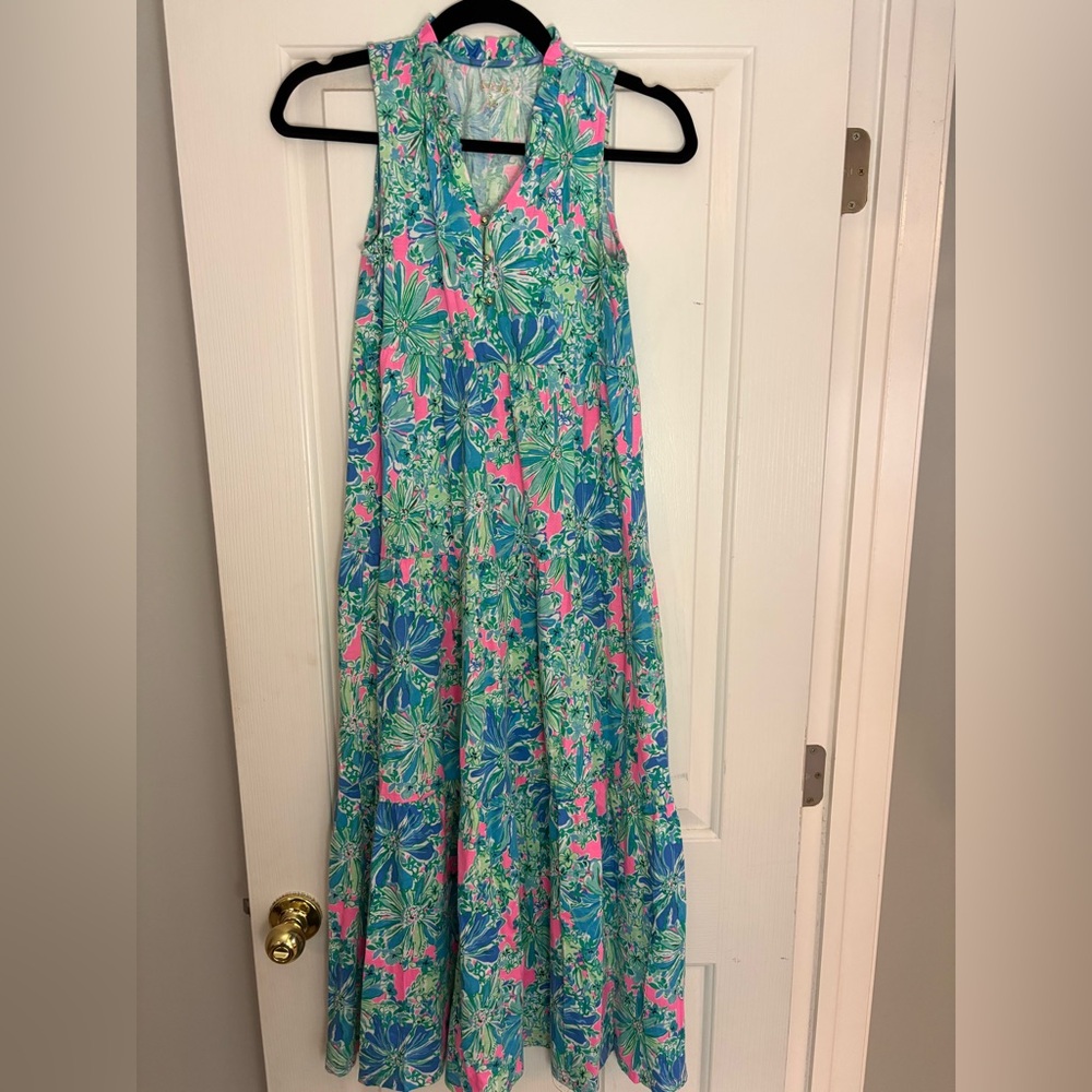 Lilly Pulitzer Maxi Dress Soleil Good Hare Day Girls Size XL 12-14